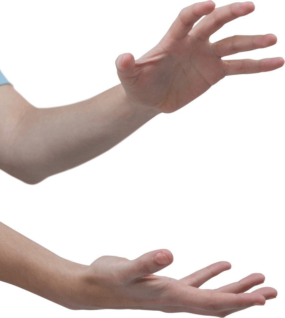 Transparent Close-Ups of Gesturing Hands