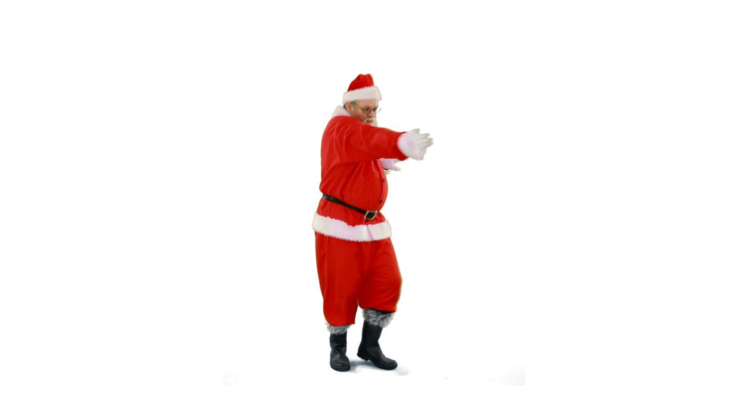 Dancing Santa Claus in Traditional Costume on White Background - Free Images, Stock Photos and Pictures on Pikwizard.com