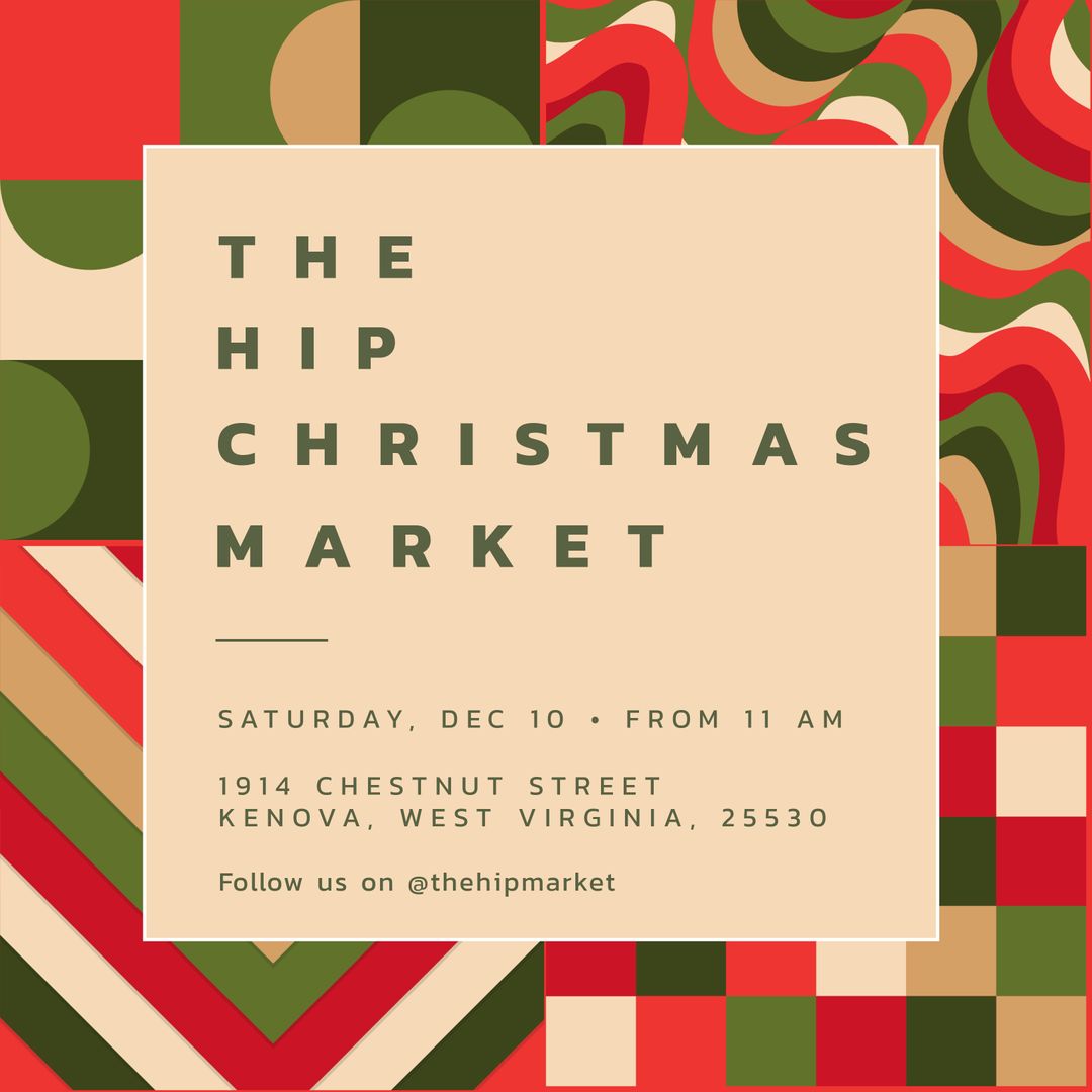 Festive Geometric Christmas Market Event Poster Design