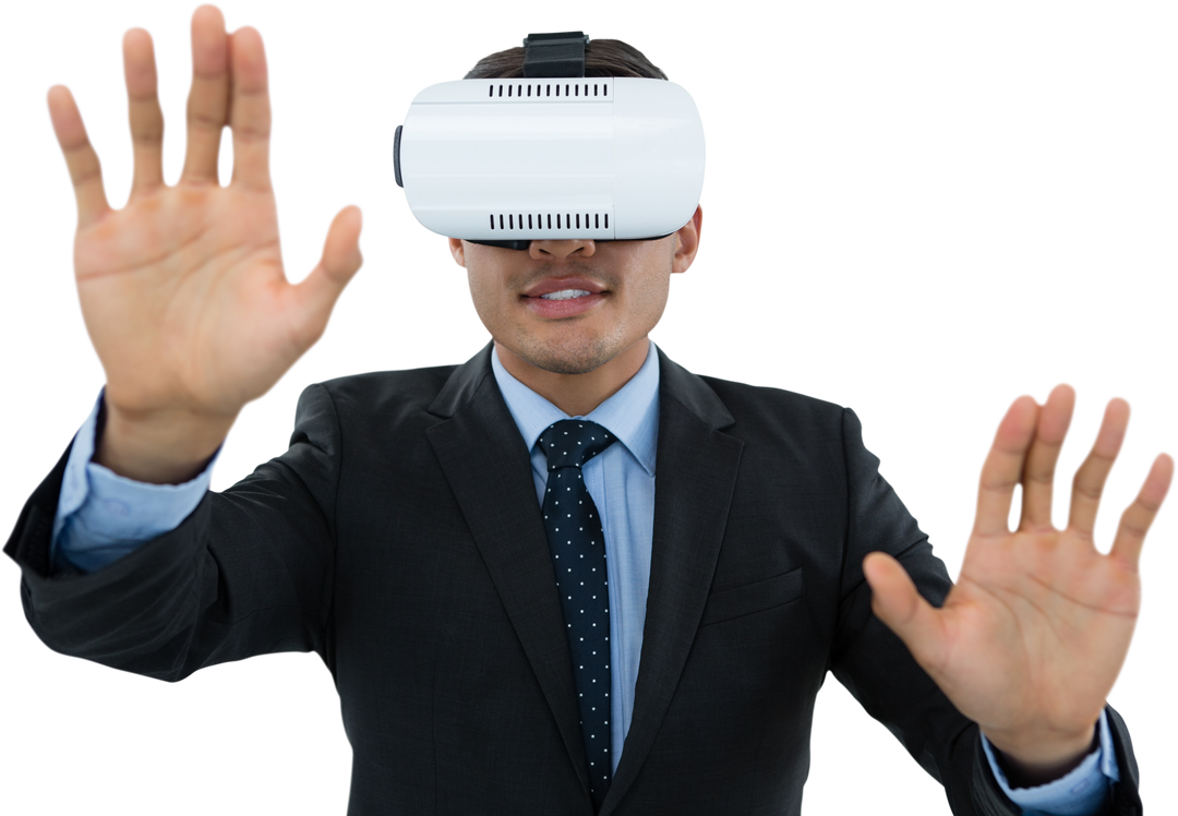 Businessman Wearing VR Glasses Transparent Background - Download Free Stock Images Pikwizard.com