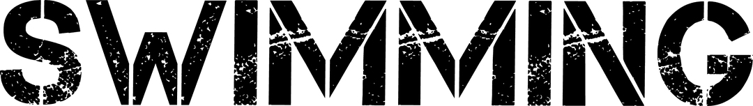 Swimming Text Art on Transparent Background with Stylish Font