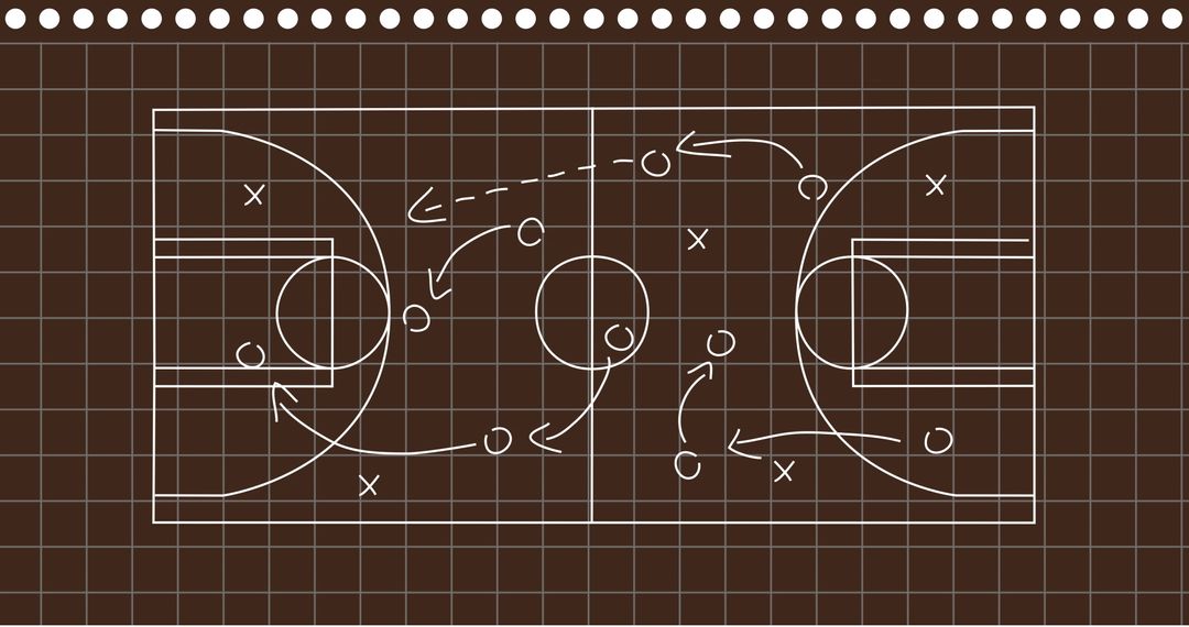 Basketball Game Strategy Plan on Brown Grid Paper - Free Images, Stock Photos and Pictures on Pikwizard.com