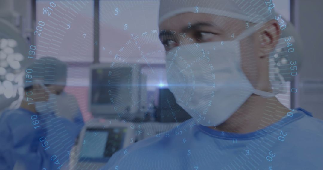 Surgeon Monitors Vital Signs in High-Tech Operating Room