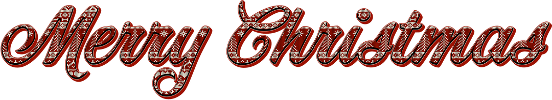 Transparent Merry Christmas Banner with Traditional Pattern