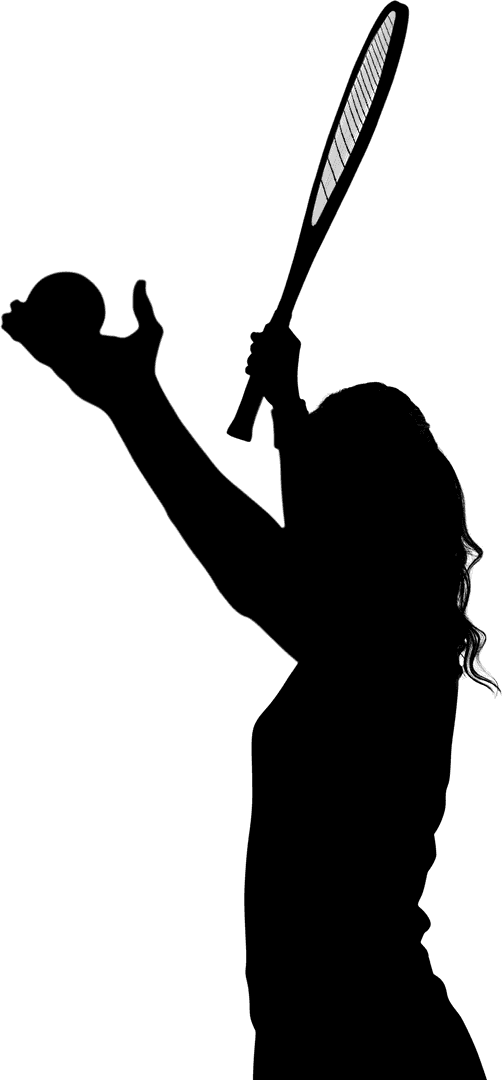 Silhouette of Woman Exercising Transparent Background