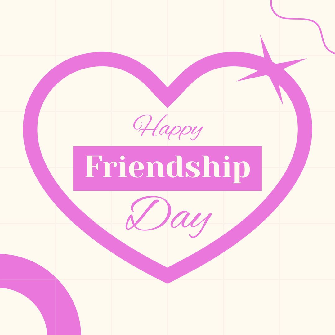 Friendship Day Celebration Pink Heart Card Design