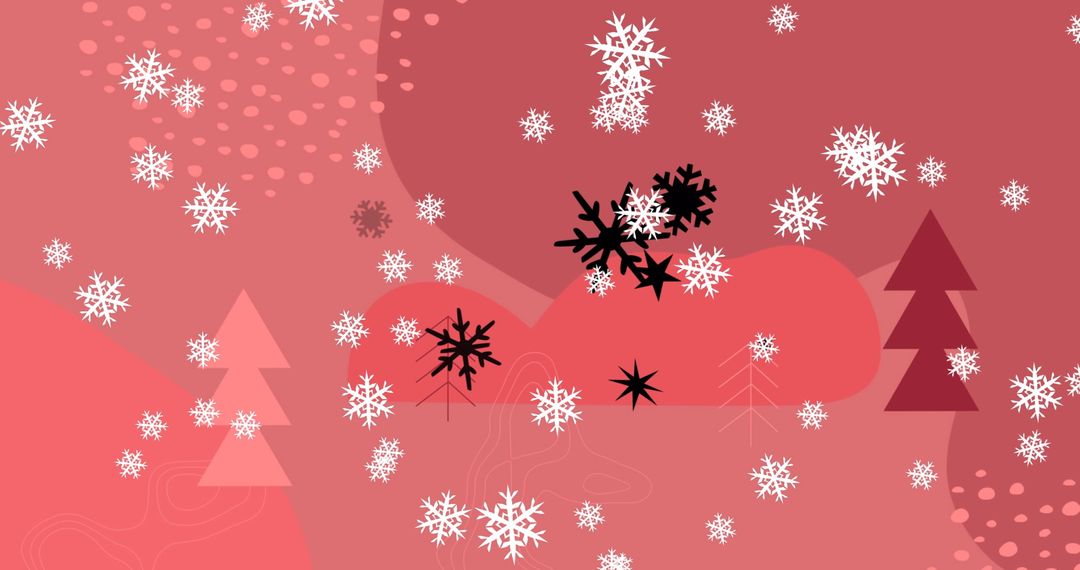 Mesmerizing Digital Snowfall with Festive Christmas Motifs