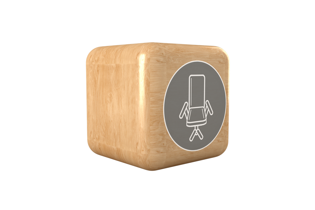 Transparent Wooden Cube Office Chair Symbol - Download Free Stock Images Pikwizard.com