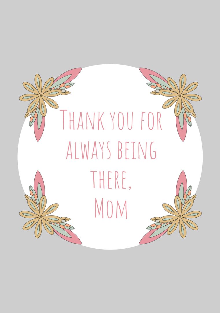 Thank You Mom Floral Accent Card Design