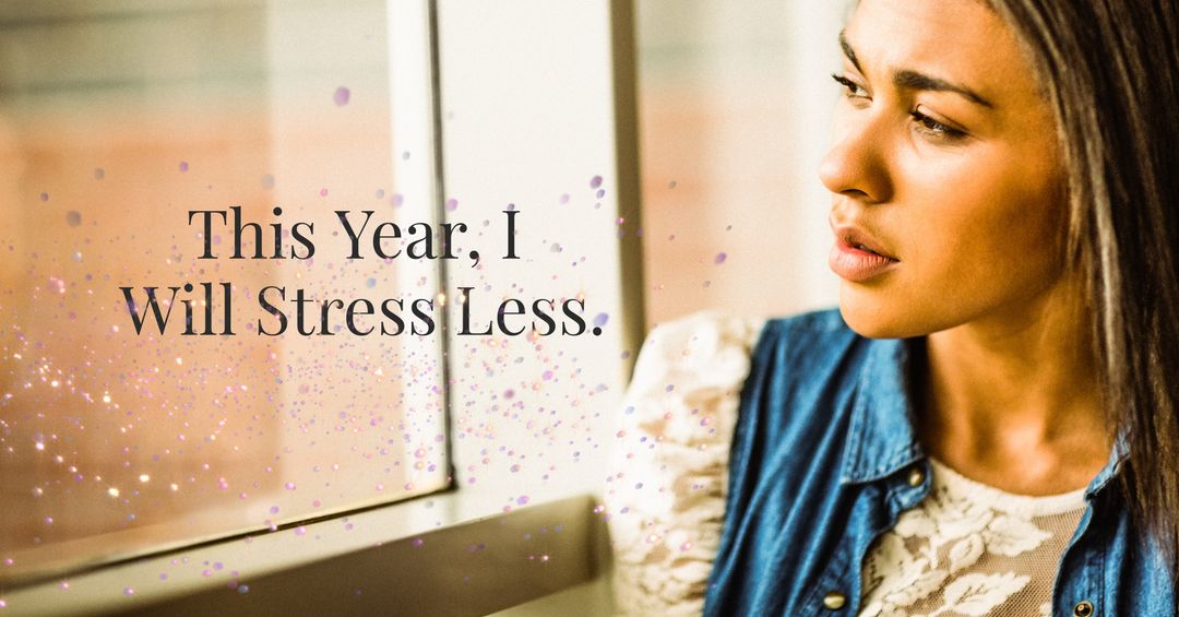 Contemplative Woman Embracing Less Stress for Mental Wellness