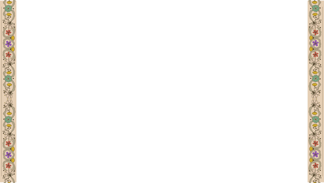 Ornate Floral Frame Template with Transparent Background