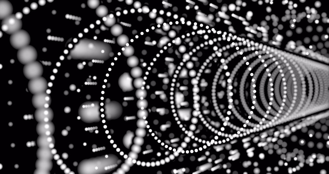 Abstract Digital Tunnel with Glowing Particles and Connections