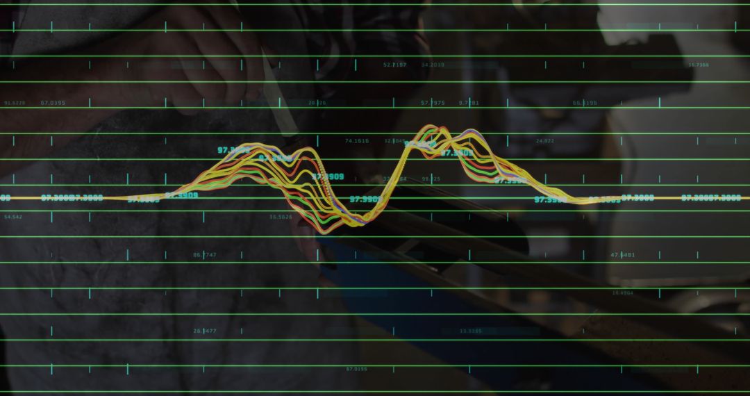 Data Analyst Examining Complex Patterns on Tablet Screen