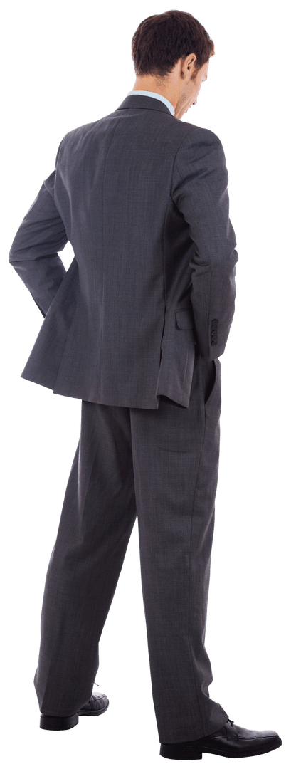 Transparent Businessman Standing with Hands on Hips