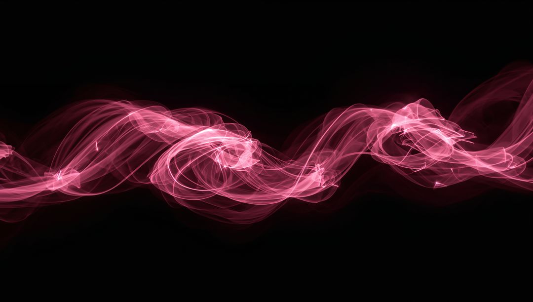Flowing Luminous Pink Light Wave on Dark Background