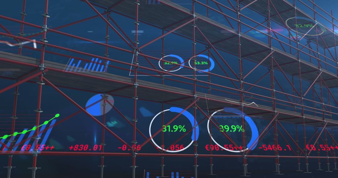 visualization of financial data flow on scaffolding structure - Free Images, Stock Photos and Pictures on Pikwizard.com