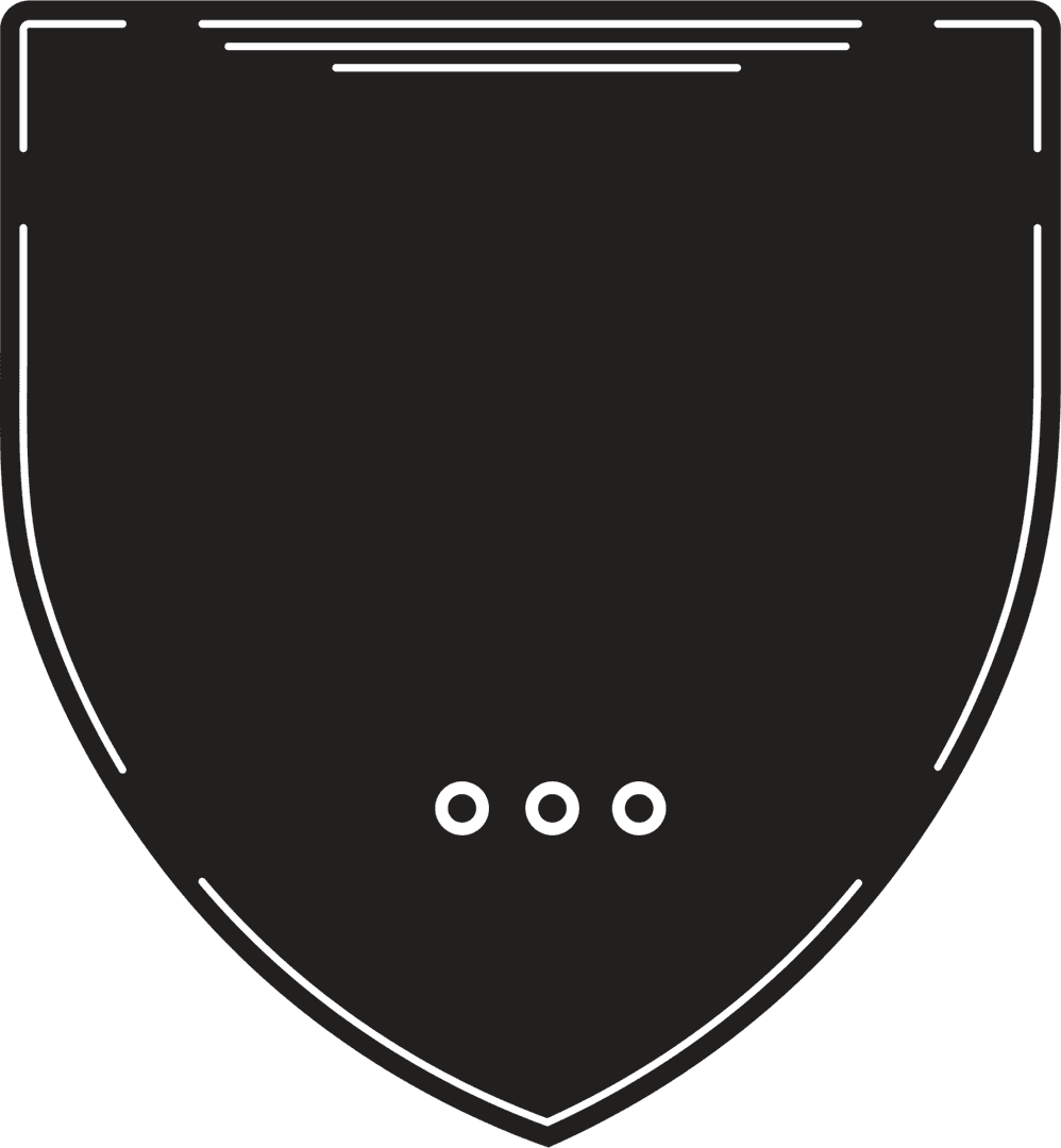 Black Shield Badge with Copy Space on Transparent Background