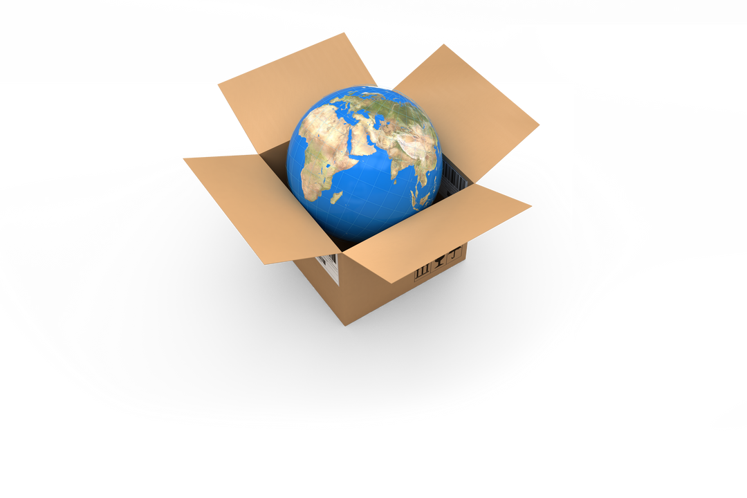 Transparent Background Vector of Globe Inside Cardboard Box - Download Free Stock Images Pikwizard.com