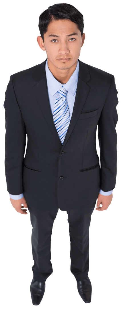 Confident Asian Businessman Standing on Transparent Background