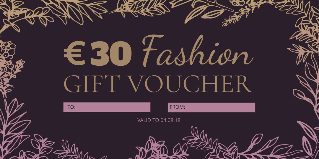 Elegant €30 Fashion Gift Voucher with Botanical Design