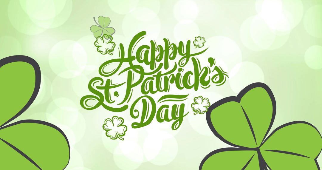 St. Patrick's Day Card with Clover Design and Typeface