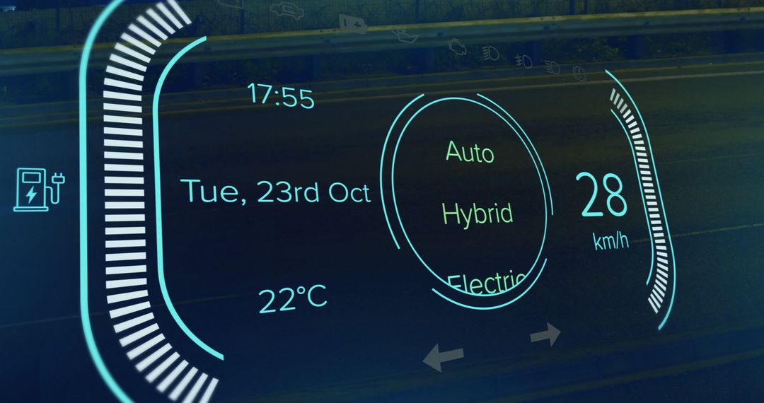 Futuristic Car Dashboard Interface Displaying Energy Mode