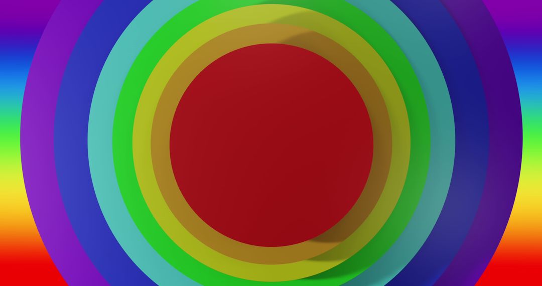 Vibrant Overlapping Circles on Rainbow Background