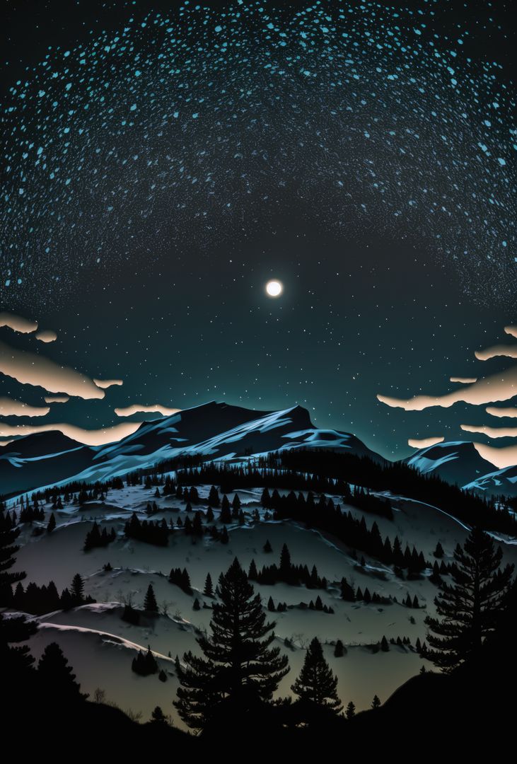 Stunning Night Sky Over Mountain Range - Free Images, Stock Photos and Pictures on Pikwizard.com