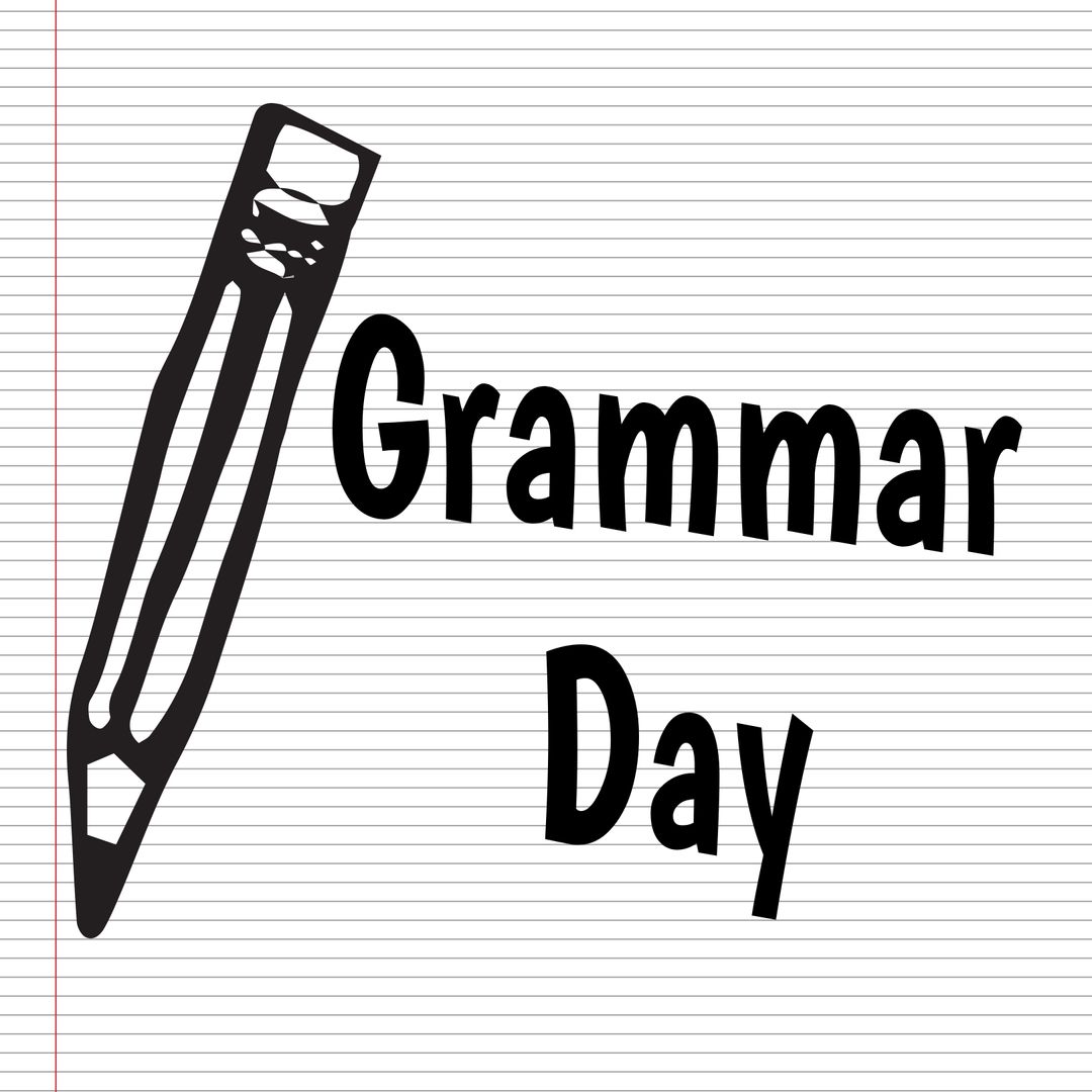 Grammar Day Celebration with Pencil Icon