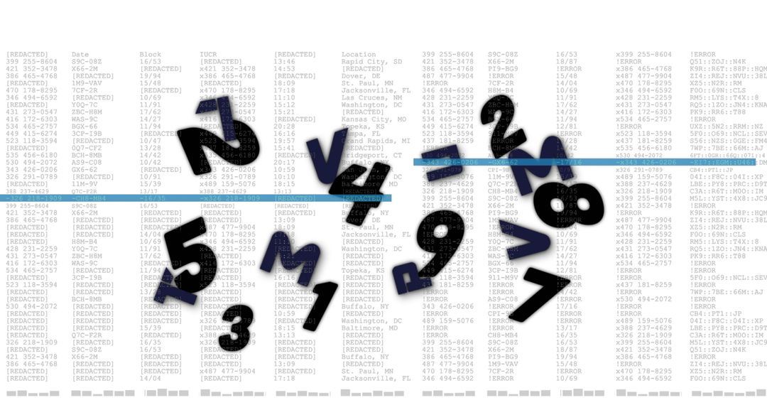 Abstract Data Visualization with Numbers and Digital Interface - Free Images, Stock Photos and Pictures on Pikwizard.com