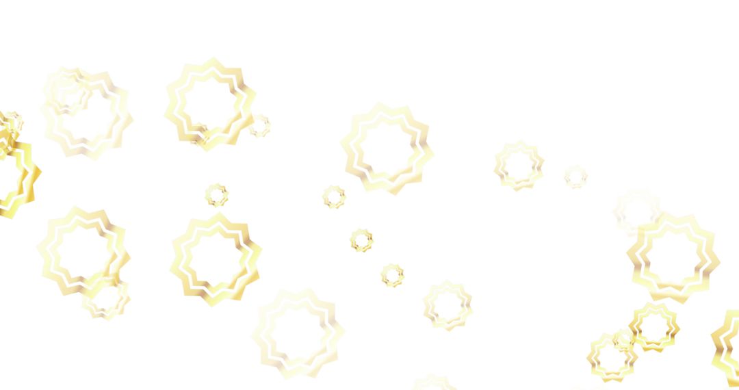 Golden Star Patterns on White Background for Festive Decor