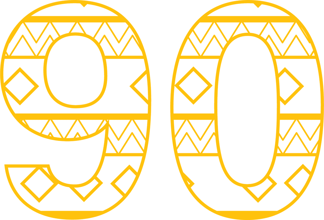 Decorative Number 90 Transparent Background for Celebrations