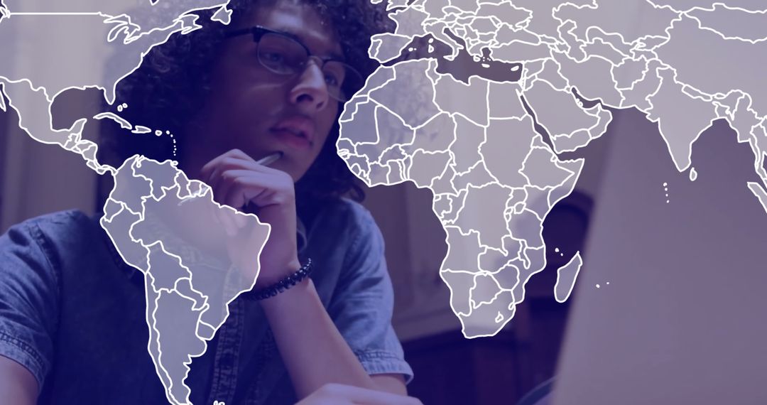 Global Connectivity and Data Processing Concept with Businessman