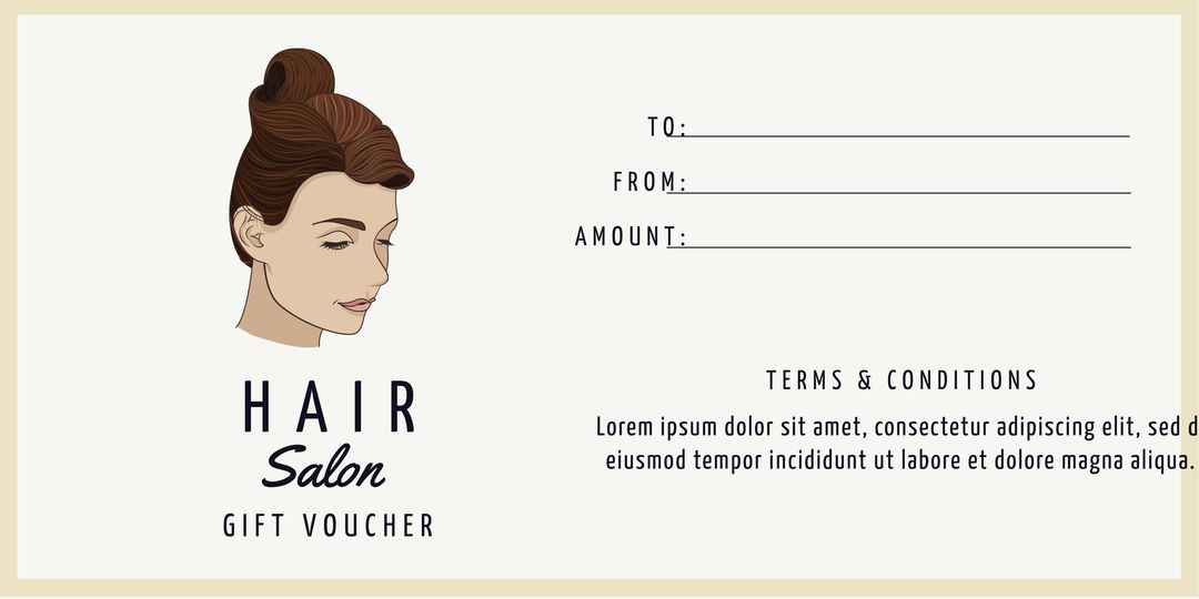 Elegant Hair Salon Gift Voucher Template with Minimalist Design - Download Free Stock Templates Pikwizard.com