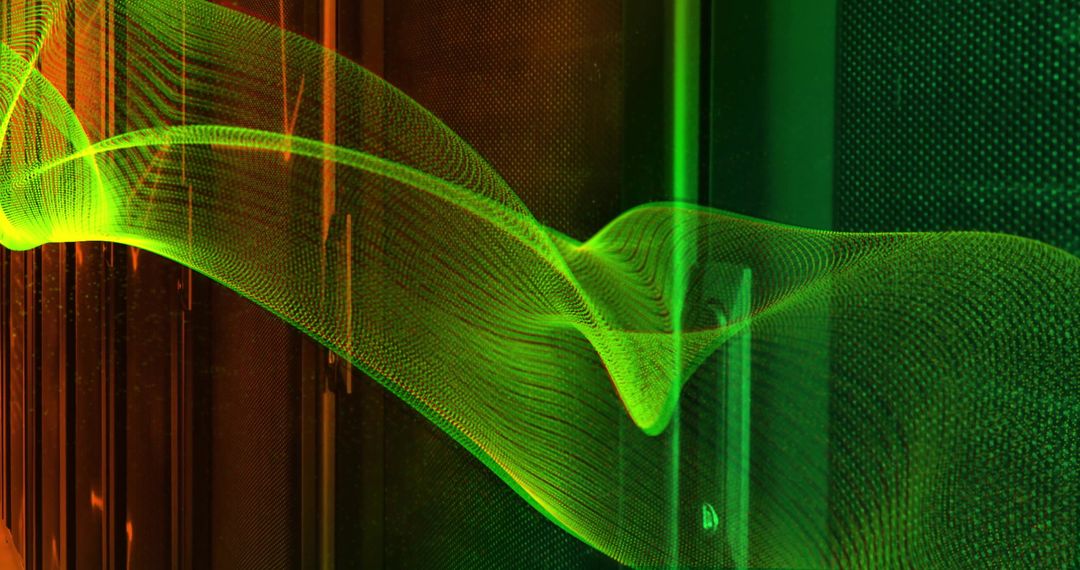 Digital Data Flow with Green Mesh over Computer Servers