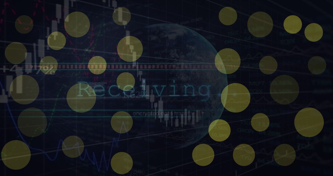 Dot Patterns Overlaying Global Data Graphs in Digital Visualization