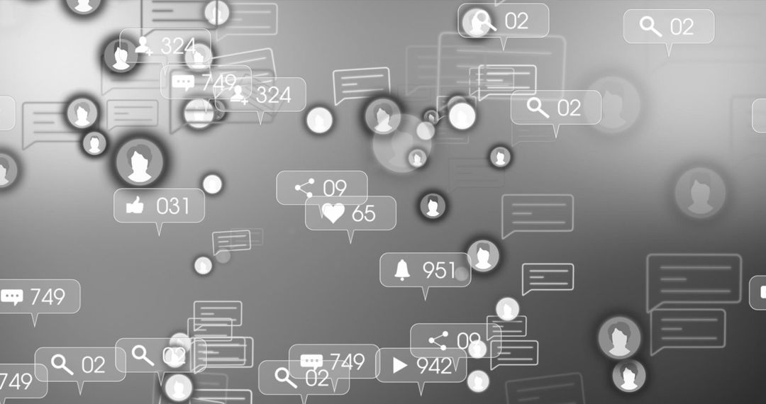 Abstract Digital Social Media Interface Background in Gray
