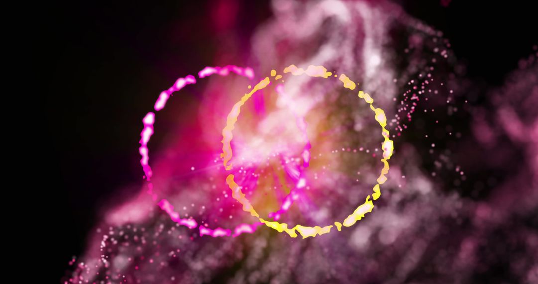 Vibrant Glowing Circles in Abstract Cosmic Motion