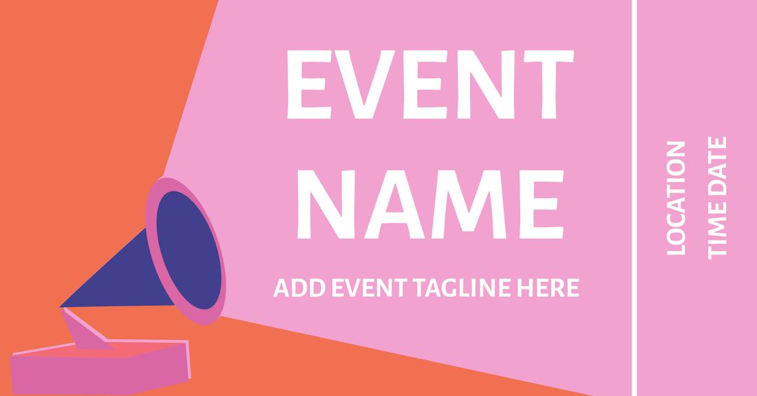 Vibrant Megaphone Design for Event Promotion Announcements