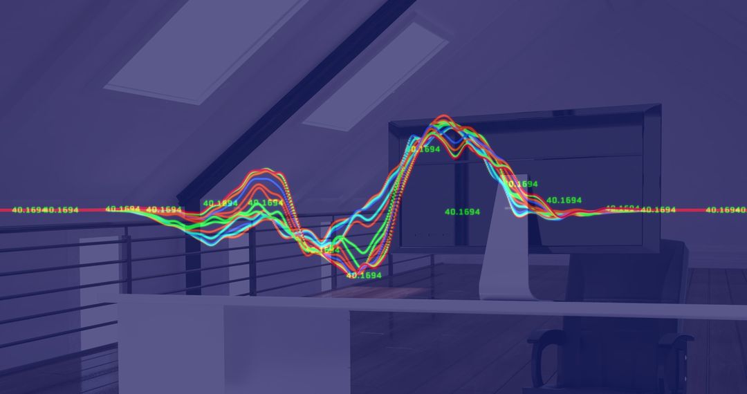 Digital Financial Data Visualization in Modern Office