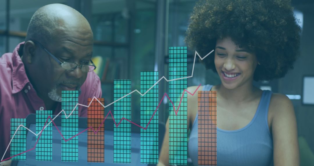 Diverse Team Analyzing Financial Chart Data Together