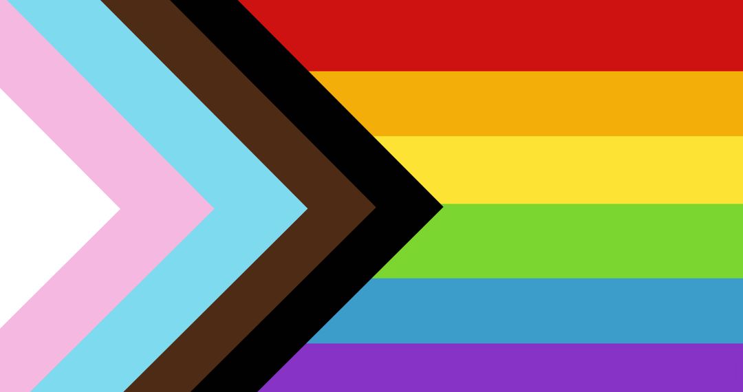 Inclusive Pride Flag with Multicolor Chevron Stripes