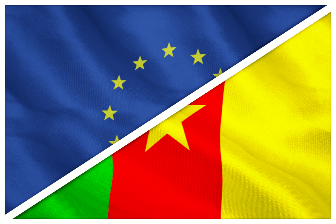 Transparent Overlay of European and Cameroonian Flags
