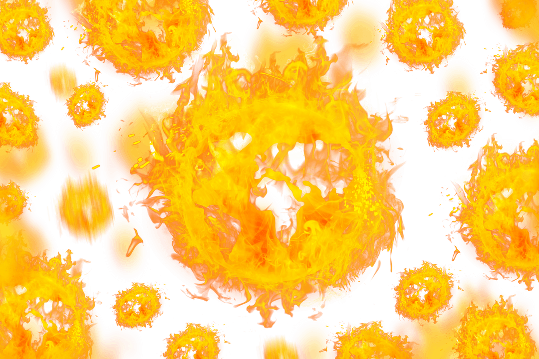 Fiery Circles Blazing on Transparent Background