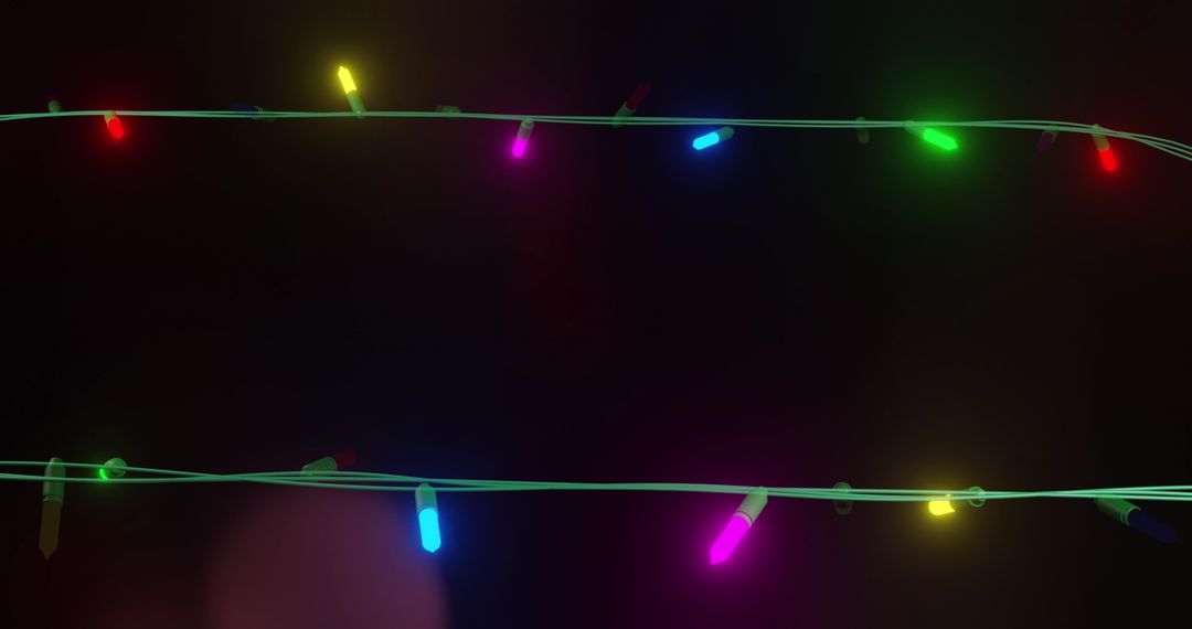 Vibrant Festive String Lights on Dark Background