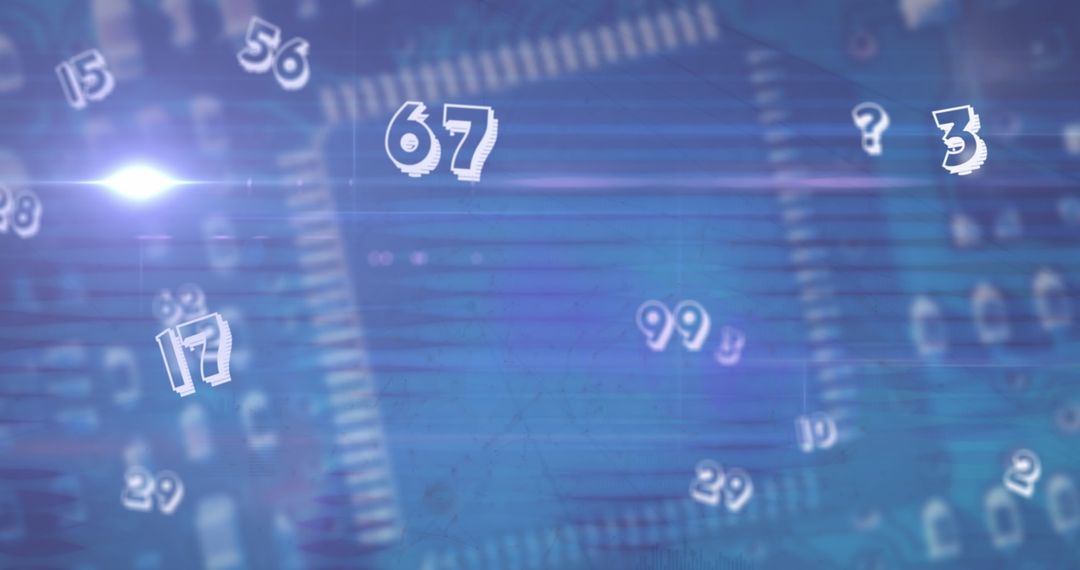Data Processing Concept with Numbers on Circuit Board