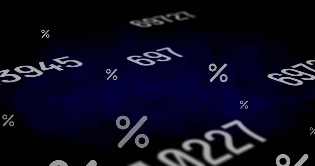 Digital Percentage Symbols on Data Processing Background