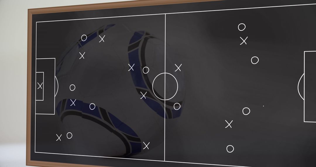 Soccer Strategy Board with Ball Graphics Overlay