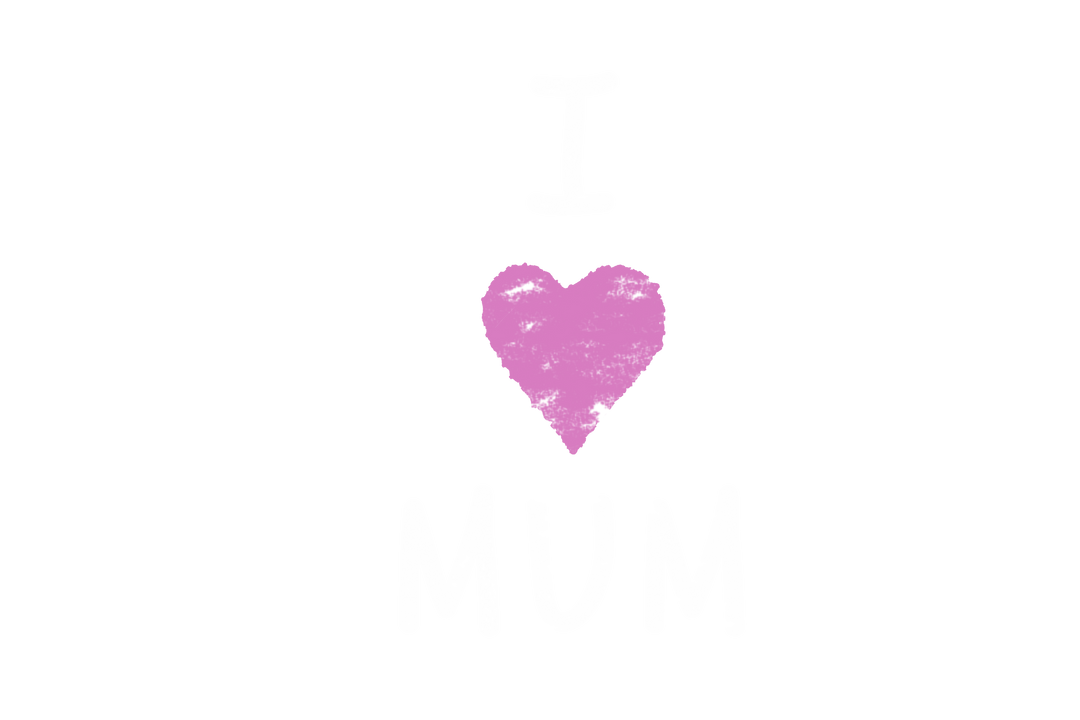 I Love Mum Transparent Illustration with Pink Heart for Mother's Day - Download Free Stock Images Pikwizard.com