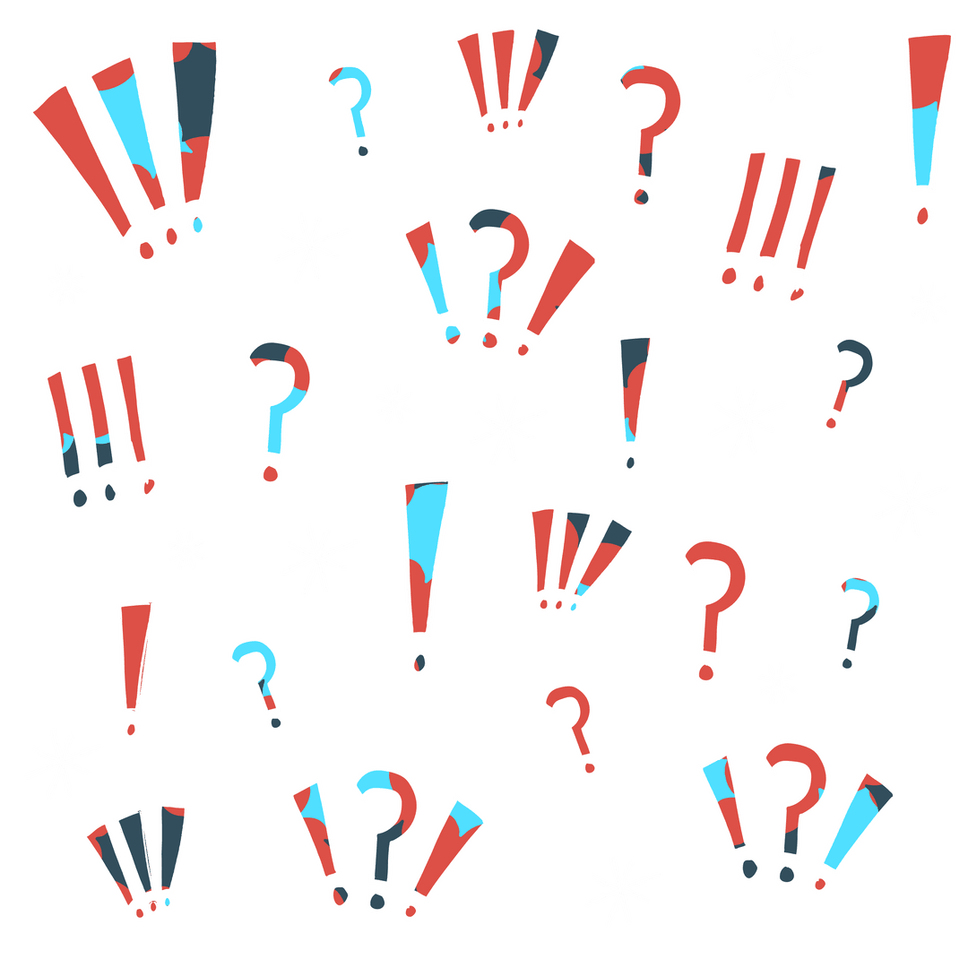 Playful Question and Exclamation Marks on Transparent Background